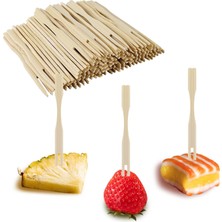 Odea 100 Paket Bambu Meze Çatalı, Meze Için Kürdan, Meyve, Kokteyl, Şarküteri Tahtası Aksesuarları Için 3,5 Inç Mini Çatal (100 Paket)