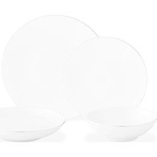 Odea Madame Coco Ravello 6 Kişilik 24 Parça Yemek Takımı, Beyaz-Silver