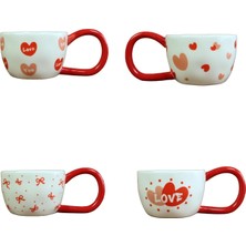 Odea Love Kalp Seramik Kahve Kupası BM-2387