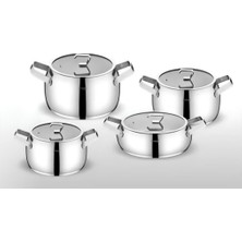 Odea Fms 6025 Damla 8 Parça Çelik Tencere Takımı Metal Kulp