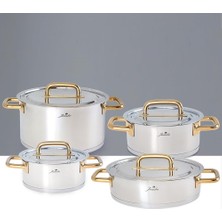 Odea Jumbo Metalix Titanyum Gold 8 Parça Tencere Seti Gri