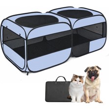 Odea Köpekler ve Kediler Için 2'si 1 Arada Katlanabilir Evcil Hayvan Oyun Parkı, Yıkanabilir Pet Pee Pedleri ve Kolay Erişim Kapılı Eighteentek Hafif Taşınabilir Köpek Oyun Parkı (Medium, 147 cm U x 76 cm