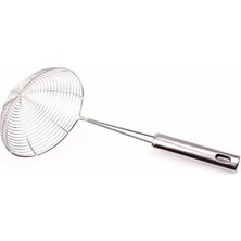 Odea Promosyonca Metal Kevgir, 14-16 cm Çap, Uzun Saplı, Mutfak Süzgeci, Gümüş (14 Cm)