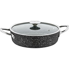 Odea Oms 3316 Granit 24 cm Kısa Tencere Siyah Indüksiyonlu