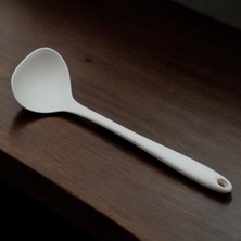Odea Silikon Çorba Kepçesi - 29,5 cm Krem Renkli Özel Seri