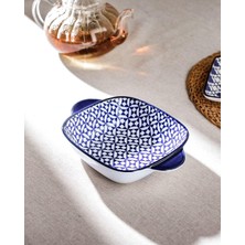 Odea Madame Coco Rêve Bleu Nancy New Bone China Kare Kulplu Tabak, Mavi