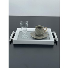 Odea Yzhome Lüks Simli Sunum Tepsisi Yaldızlı Tepsi 32 * 17CM