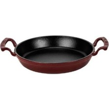 Odea Lava Demir Döküm Yuvarlak Kulplu Tava 24 cm Sahan Bordo