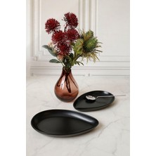 Odea Keramika Mat Siyah Serenity Kayık Tabak 24 cm 2 Adet 956