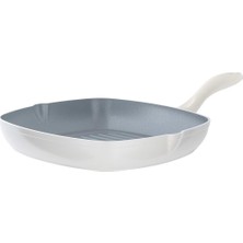 Odea Madame Coco Nano Seramik Izgara Tava Beyaz-Antrasit 28 cm