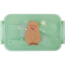 Odea We Bare Bears Lisanslı Çatal Kaşıklı Yemek Kabı (470ML) - Boz Ayı