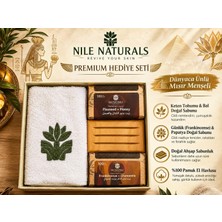 Odea Nile Naturals Doğal Sabun, Ahşap Sabunluk ve Pamuk El Havlusu Seti