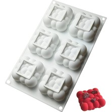 Odea Siliko World Silikon 6'lı Bubble, Bulut Şekilli Çikolata, Sabun, Mum, Kek Kalıbı,pasta Kalıbı, Beyaz