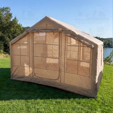 Odea Yek Outdoor 6-8 Kişilik 4 Mevsim Soba/vebasto Çıkışlı 420D Oxford Şişme Kamp Çadırı – Pompalı, 300X240X215 cm