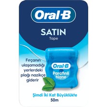 Odea Oral-B Satin Tape Diş Ipi, Plak Temizler, Parafinli Diş Ipi, Nane Aroması, 50M
