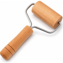 Odea Ahşap Saplı Rulo Hamur Açıcı Merdane, 19 cm Metal Gövdeli El Oklavası, Pizza Börek Kurabiye ve Tart Hamuru Açma Silindiri