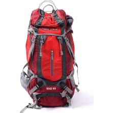 Odea Free Camp Tig Trekking Sırt Çantası, Unisex, Kırmızı-Gri, 65 L
