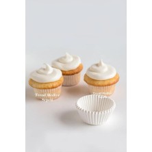 Odea Trend Hediye Sepeti Takribi 200 Adet Mini Boy Beyaz Truff Çikolata Kağıdı, Muffin Kek Kalıbı, Lokum Kağıdı 30X20 mm Doğum Günü Parti Dekorasyonu Için