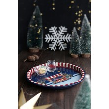 Odea Evle-Yılbaşı Temalı Metal Tepsi, 31.5 cm (Tart)