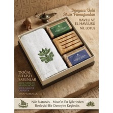Odea Dünyaca Ünlü Nile Naturals Mısır Menşeli Lüks Cilt Bakım Seti – 2 Adet Doğal Sabun (Aloe Vera & Shea Butter), Ahşap Sabunluk ve El Havlusu