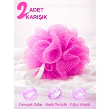 Odea Beylini 2'li Karışık Banyo Lifi Büyük Boy 35GR Vücut Duş Kesesi File Top Lif Peeling Etkili Hijyenik Banyo