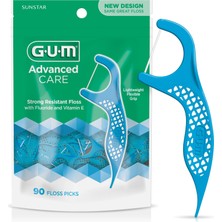 Odea Gum - 888DF Advanced Care Flossers, Fresh Mint Dental String Floss Picks, E Vitamini ve Florür, 90 Adet