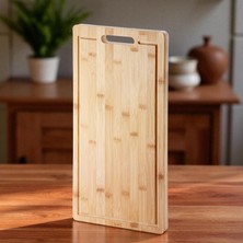 Odea Deconox Kalın Bambu Kesme Tahtası - Büyük Boy Antibakteriyel Yıkanabilir Doğrama Tahtası (DÜZ-50X25X2.5CM)
