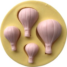 Odea 4 Lü Uçan Balon Şeklinde Silikon Pasta ve Seker Hamuru Kalibi 4X3X1 cm