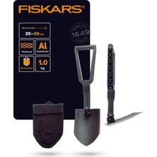 Odea Fiskars Katlanır Kürek, Kampçılar ve Dağcılar Için, Kürek ve Çapa Olarak Da Kullanılabilir, Kanvas Çantalı, Uzunluk (Açık Halde): 59 Cm, Sertleştirilmiş Bor Çeliği, Siyah, 1000621
