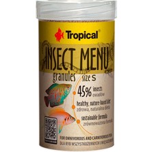 Odea Böcek Menü Granül Boyut S 100 ml / 54 G - Balık Yemi, Batan Şeklinde Balık Yemi, 3 Böcek Bazlı Granül