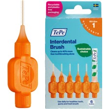 Odea Tepe Interdental Fırça Orijinal, Diş Temizliği Için Yumuşak Diş Fırçası, 6'lı Paket, 0,45 Mm, Ekstra Küçük/küçük Boşluklar, Turuncu, Boyut 1