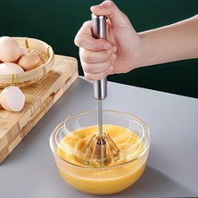 Odea Yenigeldi Bas-Çek Mikser Karıştırıcı Paslanmaz Çelik El Itme Çırpma Blenderi Yumurta Çırpıcı Süt Köpürtücü,