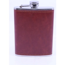 Odea Kahverengi Deri Kaplama Cep Matarası/flask 8 Oz
