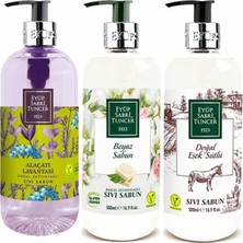 Odea Eyüp Sabri Tuncer Düvenci Toptan Lavanta, Beyaz ve Eşek Sütlü Sıvı Sabun Seti 3' Lü Paket 500 ml