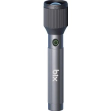 Odea Bix Flashlight BX2143FL 24W Led, Max. 1100 Lümen Parlaklık ve 950 Metreye Kadar Menzilli, Zoom Özellikli Şarj Edilebilir Kamp ve Acil Durumlar Için Çok Modlu Kompakt El Feneri