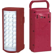 Odea Şarjlı Çok Fonksiyonlu Güçlü Işıldak, 24 Led, 80 Saat, Powerbank Kamp Lambası USB Şarj Çıkışlı 3gün Aydınlatma Işıldak Lamba 220V Şarjlı Powerbank Işıldak (Kırmızı)