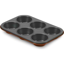 Odea Ar Yıldız Granit 6'lı Muffin Kalıbı Turuncu