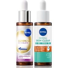 Odea LUMINOUS630 Skin Glow Aydınlatıcı Serum 30ML ve Derma Skin Clear Karşıtı Serum, Niasinamid