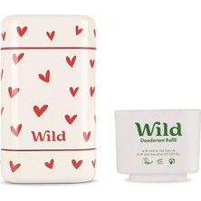 Odea Wild Yüzde Doksan Sekiz Natural Stick Deodorant Kutu ve Refill Paketi Love Heart Case ve Pink Grapefruit & Lime 40 G.