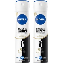 Odea Nivea Kadın Sprey Deodorant Black&white Invisible Ipeksi PÜRÜZSÜZLÜK,48SAAT Koruma 150MLX2
