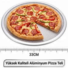 Odea Mallart® Alüminyum Pizza Pişirme Teli 33 cm - Çıtır Tabanlı Profesyonel Pizza Tepsisi, Delikli Yuvarlak Fırın Teli, Lavaş ve Pide Pişirme Izgarası