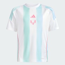 Odea Adidas Messı Tr Jsy Y Unisex Çocuk Kısa Kollu Forma/tişört, White/semi Flash Aqua, 11-12 Yaş