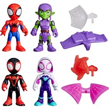 Odea Marvel Spidey And His Amazing Friends Ağ Fırlatma Macerası Seti 7,6 cm Boyunda Aksiyon Figürü Seti, 3 Yaş ve Üzeri Çocuklar Için Spider-Man Oyuncakları