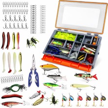 Odea 200 Parça Balık Yem Seti, Taşıma Kutulu Silikon Minnow Jig Kurşun Iğne Fırdöndü Klips Pense Içeren Tatlı Tuzlu Su Balıkçılık Levrek Çipura Turna Kefal Karagöz Sinarit Için Çok Amaçlı Olta Yem Takımı