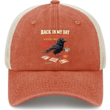 Odea Back In My Day Crow Trucker Hat Kadın Trendy Mesh Kamyon Şoförü Şapkası Yaz Için, Safran, Tek Beden