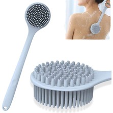 Odea Xspring Silikon Vücut Temizleyici, Uzun Saplı Banyo Duş Fırçası, Bpa Içermeyen Çift Taraflı Sırt Temizleyici Fırça, Cilt Peelingi ve Masajı Için Duş Fırçası Temizleyici