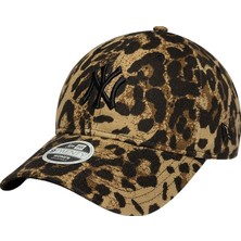 Odea New Era 9twenty Wmns Leopar Yankees Beyzbol Şapkası Beyzbol Şapkası Kavisli Kenar Pamuklu Şapka Ny York Kadın/askılı - Metal Toka, Şemsiyeli Ilkbahar-Yaz, Kahverengi, Tek Beden