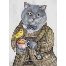 Odea Nova Puzzle Ingiliz Beyefendisi Akşam Çayı 1000 Parça (Kedi )