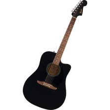 Odea Fender California Debut Redondo Dreadnought With Cutaway Akustik Gitar Ce, Ladin Üst, Siyah Pickguard, Siyah