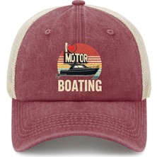 Odea I Love Motorboating Trucker Hat Kadın Trendy Mesh Trucker Hat Yaz Için